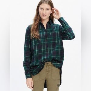 Madewell Women’s Oversized Irwin Plaid Boyshirt‎ Sz M